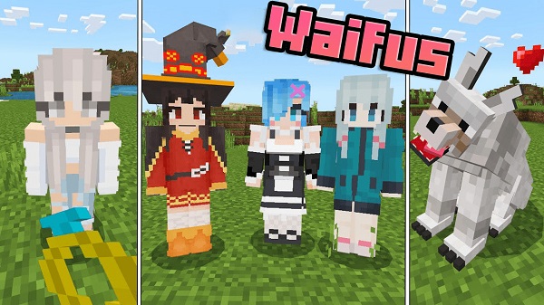 Anime Characters Addon (1.20, 1.19) - Waifus & Husbands Mod MCPE/Bedrock 